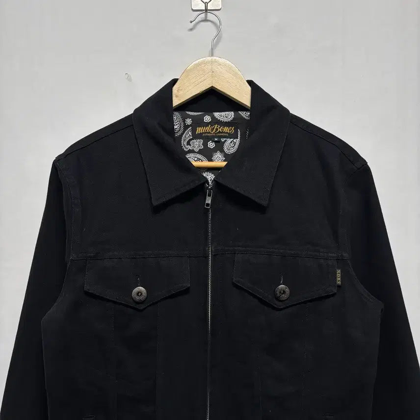 [BUNJANG] Nude Bones Black Paisley Lined Trucker Jacket M / 누드본즈 블랙 트러커 자켓