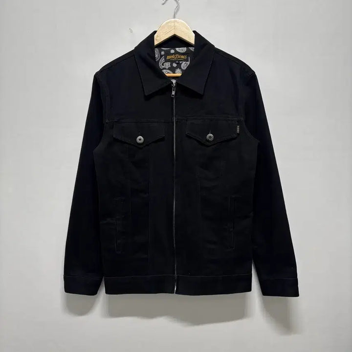 [BUNJANG] Nude Bones Black Paisley Lined Trucker Jacket M / 누드본즈 블랙 트러커 자켓