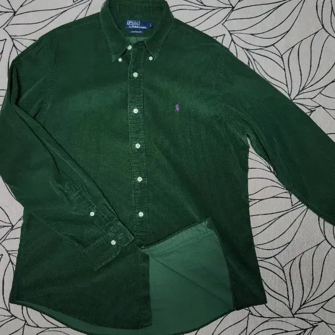 [BUNJANG] Polo Ralph Lauren Corduroy Custom Fit Shirt / 폴로 랄프로렌 코듀로이 커스텀핏 셔츠 그린 L 110사이즈