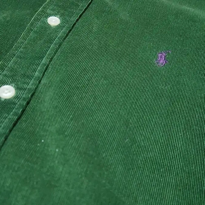 [BUNJANG] Polo Ralph Lauren Corduroy Custom Fit Shirt / 폴로 랄프로렌 코듀로이 커스텀핏 셔츠 그린 L 110사이즈