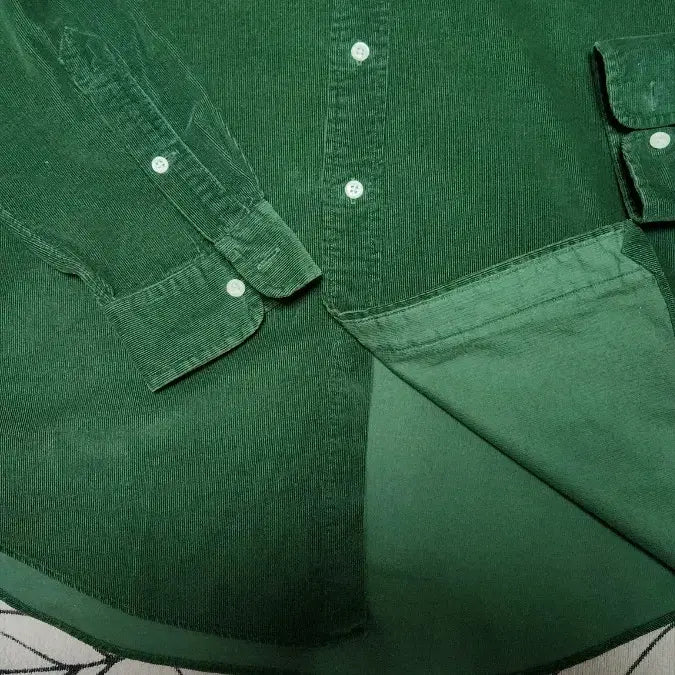 [BUNJANG] Polo Ralph Lauren Corduroy Custom Fit Shirt / 폴로 랄프로렌 코듀로이 커스텀핏 셔츠 그린 L 110사이즈