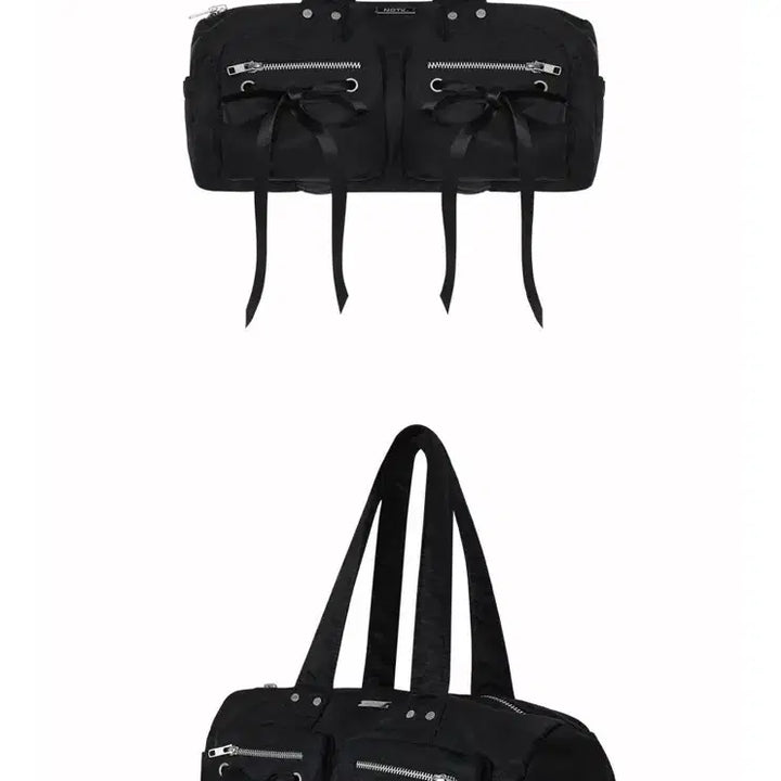 [BUNJANG] Not Knowing Double Ribbon Black Shoulder Bag / 낫노잉 더블리본백