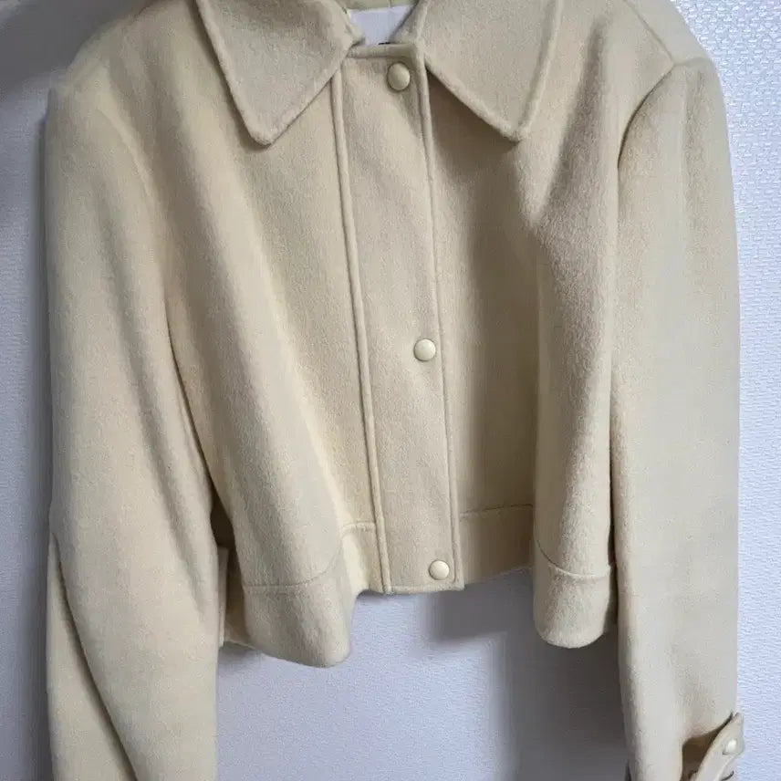 [BUNJANG] Ivory Short Coat Wool 90% / 아이보리색 숏 코트 울90