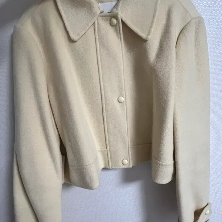 [BUNJANG] Ivory Short Coat Wool 90% / 아이보리색 숏 코트 울90