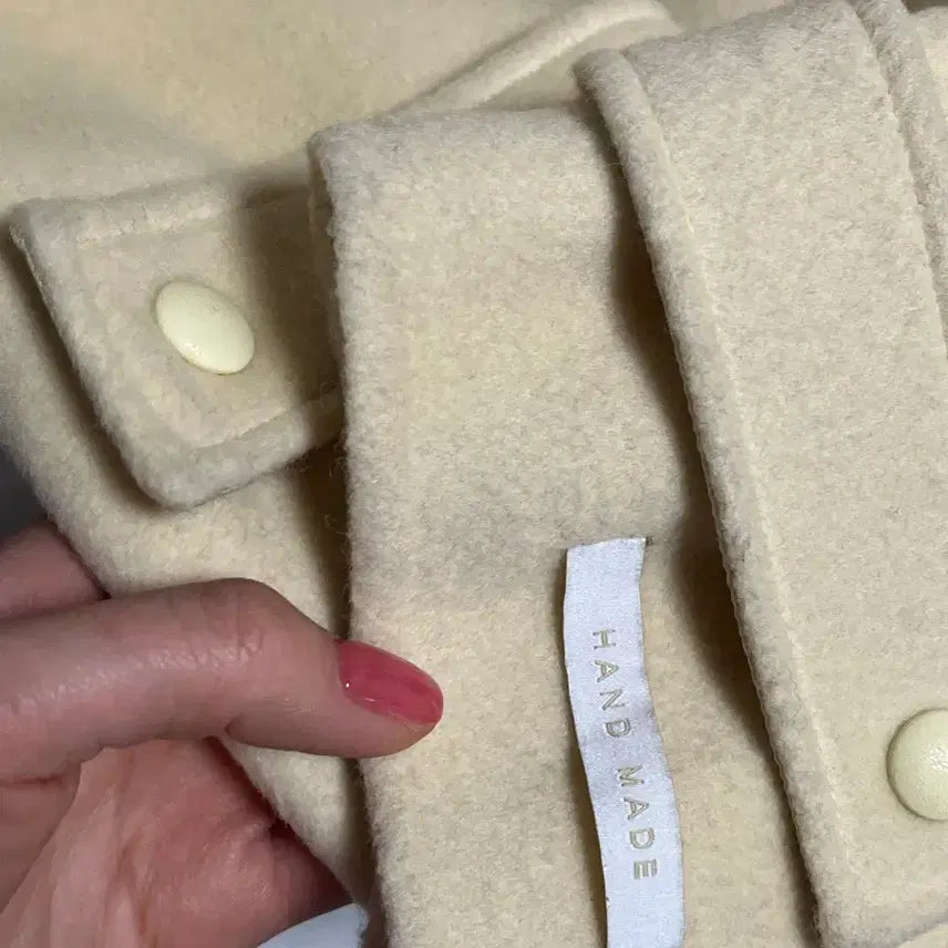 [BUNJANG] Ivory Short Coat Wool 90% / 아이보리색 숏 코트 울90