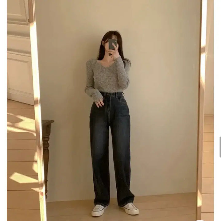 [BUNJANG] Hiniqu Wide Denim Jeans M / (새상품) 히니크 와이드 진청 청바지M