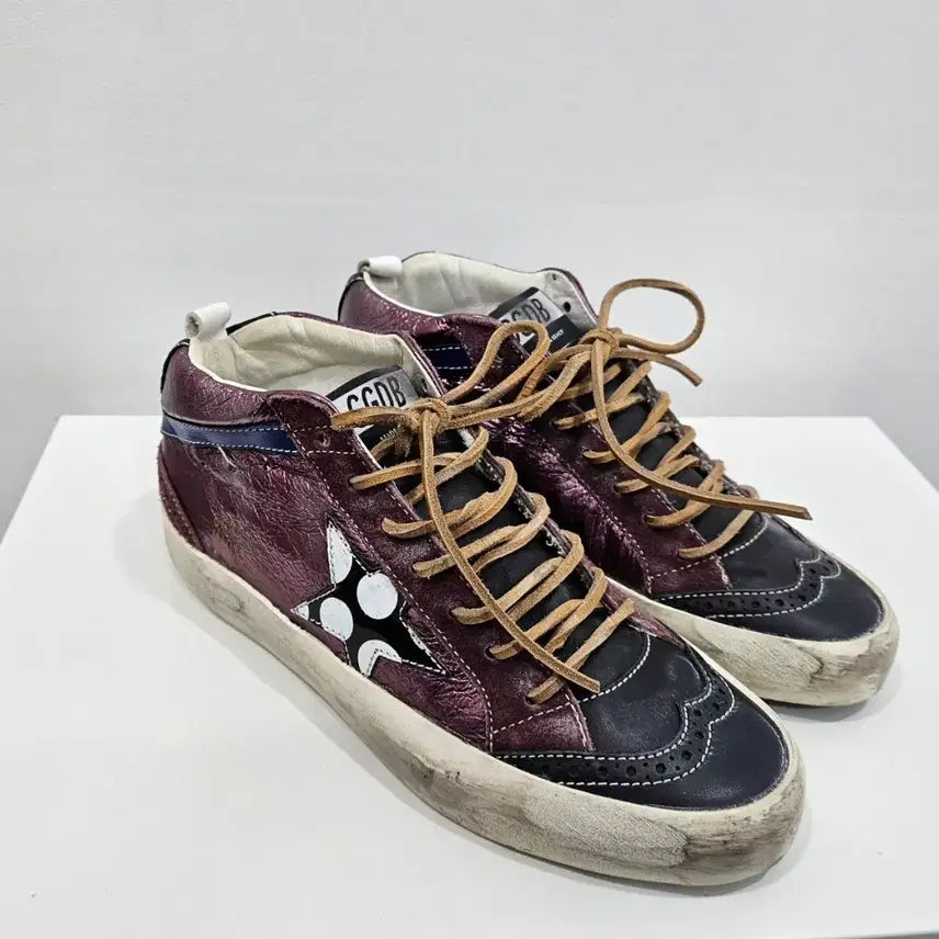 [BUNJANG] Golden Goose Mid Star Burgundy Sneakers (Size 36) / 골든구스 미드스타 버건디 스니커즈 36사이즈(230)