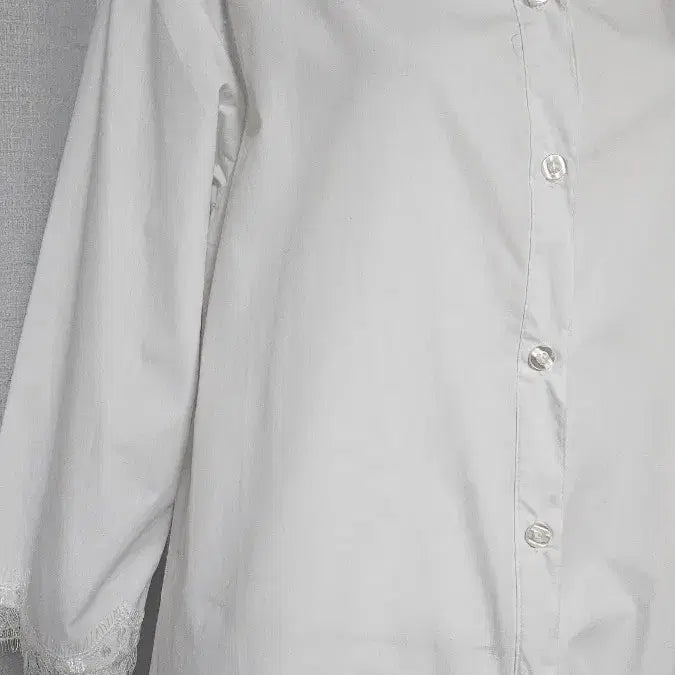 [BUNJANG] White Lace Hem Point Shirt Dress / 흰색 레이스 밑단 포인트 셔츠 원피스..반품 54 길이 92