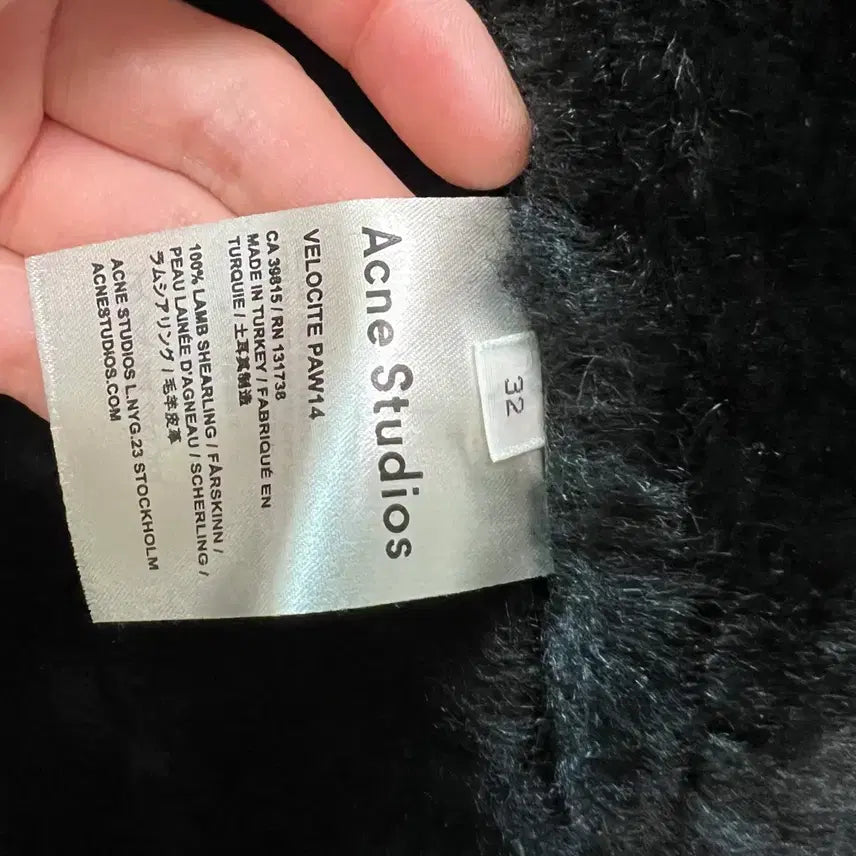 [BUNJANG] Acne Studios Velocity Lambskin Mouton Black Size 32 / 아크네스튜디오 벨로시티 양가죽 무스탕 블랙 32사이즈