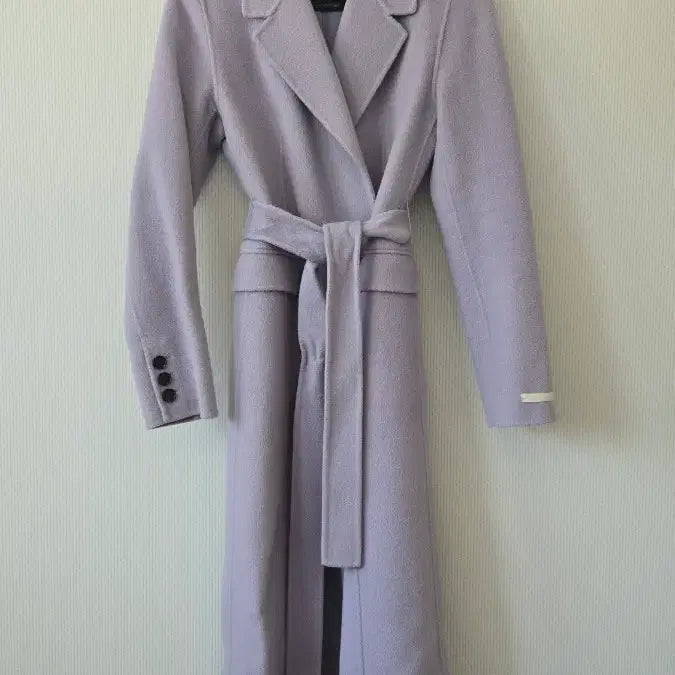 [BUNJANG] It MICHAA Lavender Cashmere Belted Long Coat / 잇미샤 라벤더 캐시미어 벨트 롱코트