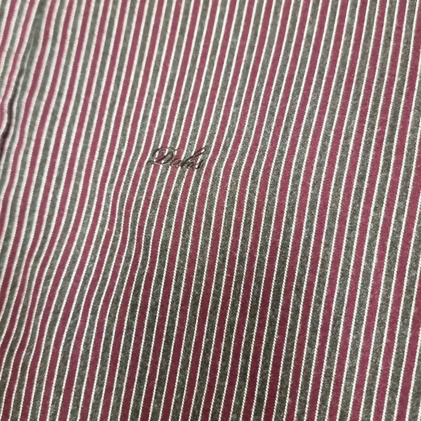 [BUNJANG] Daks 90s Wine Stripe Long Sleeve Shirt / 90s 닥스 와인 스트라이프 긴팔 셔츠(100)