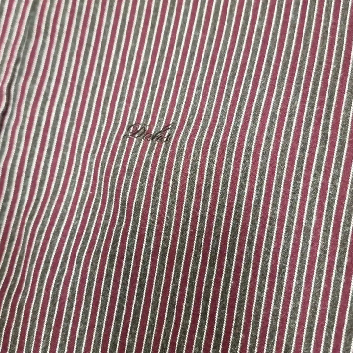 [BUNJANG] Daks 90s Wine Stripe Long Sleeve Shirt / 90s 닥스 와인 스트라이프 긴팔 셔츠(100)