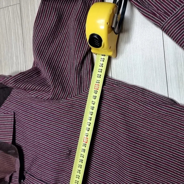 [BUNJANG] Daks 90s Wine Stripe Long Sleeve Shirt / 90s 닥스 와인 스트라이프 긴팔 셔츠(100)