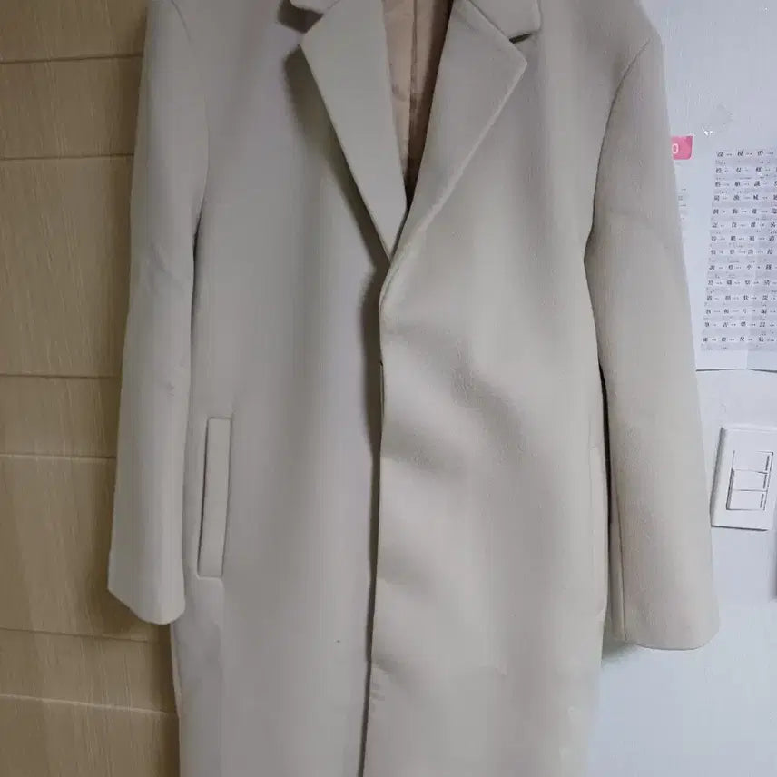 [BUNJANG] Drawfit Cashmere Single Coat - Cream / 드로우핏 캐시미어 싱글 코트 크림