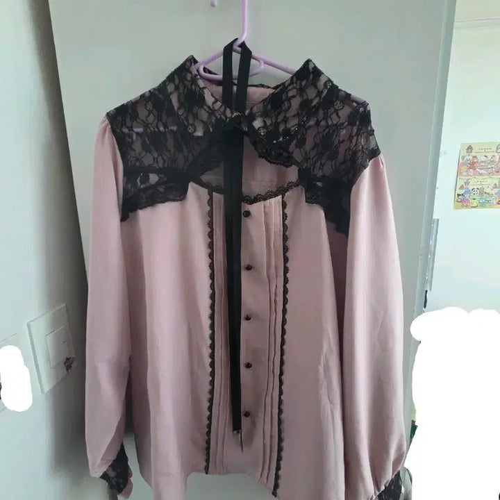 [SOLD OUT] 디어마이러브 시스루 리본 블라우스 5L 지뢰계 디마럽