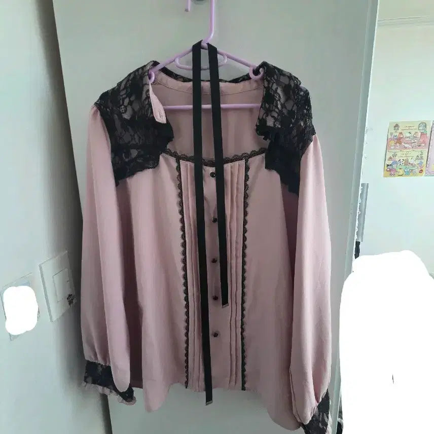 [SOLD OUT] 디어마이러브 시스루 리본 블라우스 5L 지뢰계 디마럽