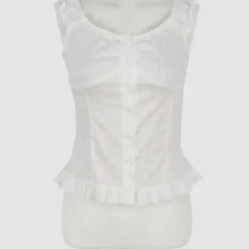 [BUNJANG] Hiniqu Pair Lace Frill Camisole Blouse / 히니크 페얼 레이스 프릴 나시 블라우스(새상품)