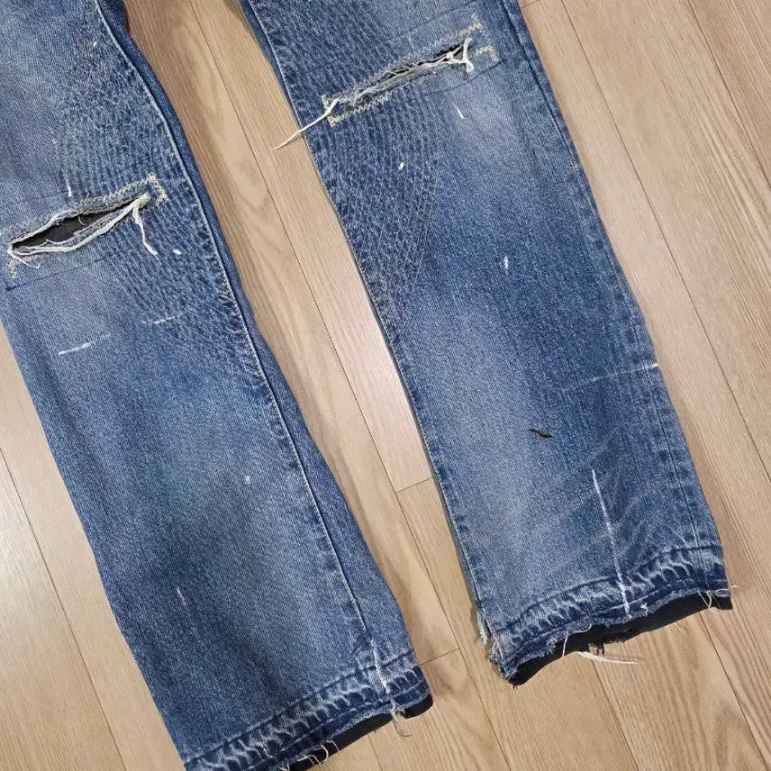 [BUNJANG] HOO KOO JAPAN Distressed Denim Pants / HOO KOO JAPAN 블루 디스트로이드 데님 팬츠