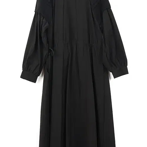 [BUNJANG] Black Knit Mix Long Dress / 니트 믹스 블랙 롱 원피스