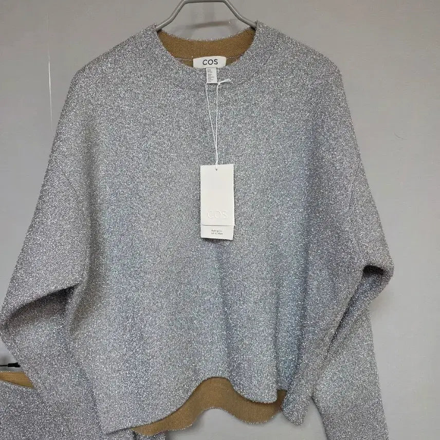 [BUNJANG] COS Silver Glitter Knit Skirt Set USXS / COS 실버 글리터 니트 스커트 셋업 usxs