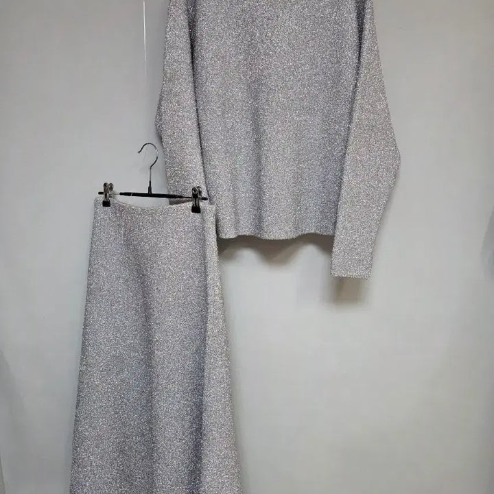 [BUNJANG] COS Silver Glitter Knit Skirt Set USXS / COS 실버 글리터 니트 스커트 셋업 usxs