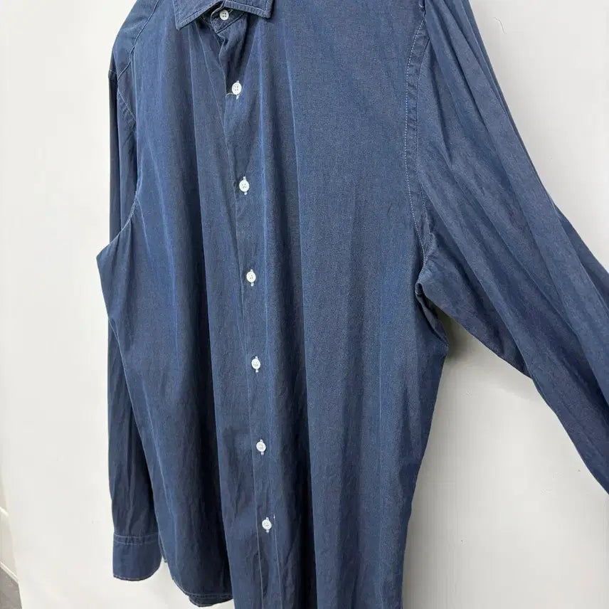 [SOLD OUT] 마시모두띠 네이비 긴팔 셔츠 남2XL
