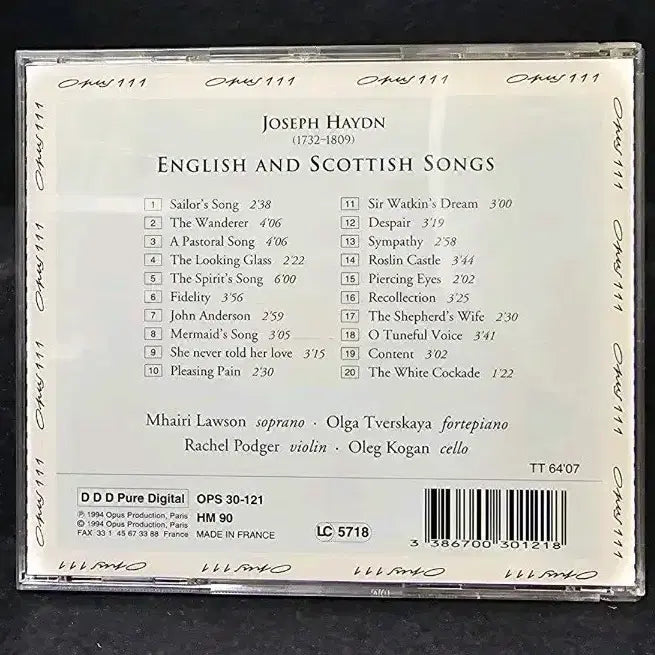[BUNJANG] Haydn Scottish Songs CD / 하이든 영국 스코틀랜드 가곡 CD