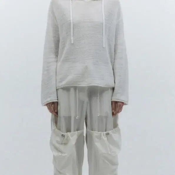 [BUNJANG] In Silence Shirred Hooded Knit Top / 인사일런스 셔링 후드 니트