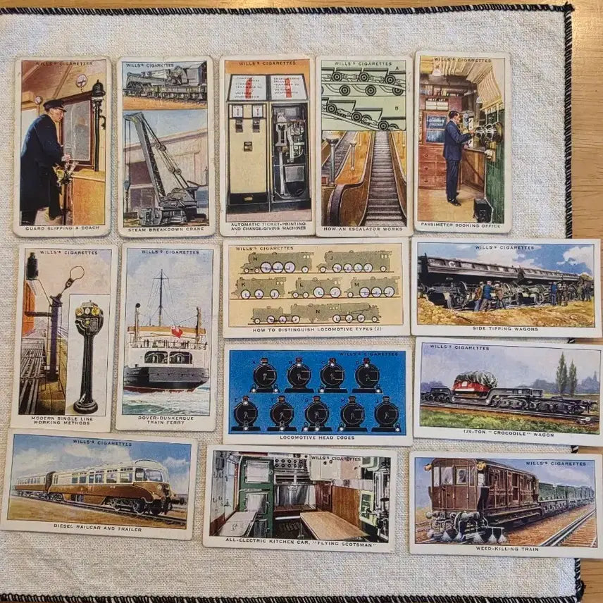 [BUNJANG] W.D. &amp; H.O. Wills Railway Equipment Vintage Card Set / 영국빈티지카드 유럽빈티지카드 기차 철도 열차 증기기관차