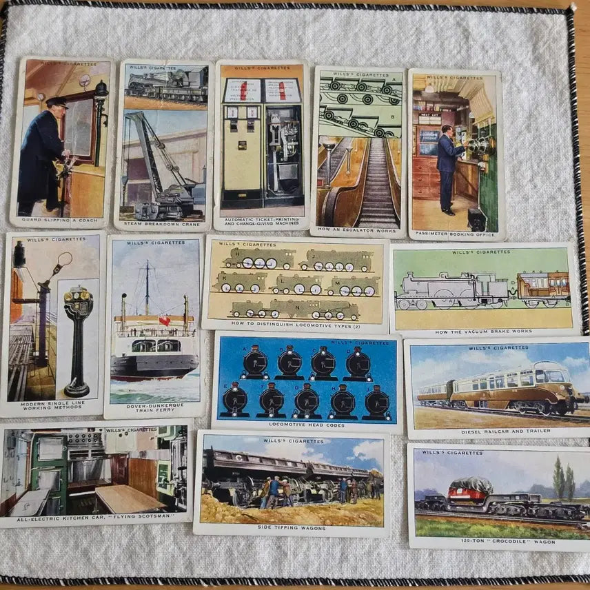 [BUNJANG] W.D. &amp; H.O. Wills Railway Equipment Vintage Card Set / 영국빈티지카드 유럽빈티지카드 기차 철도 열차 증기기관차