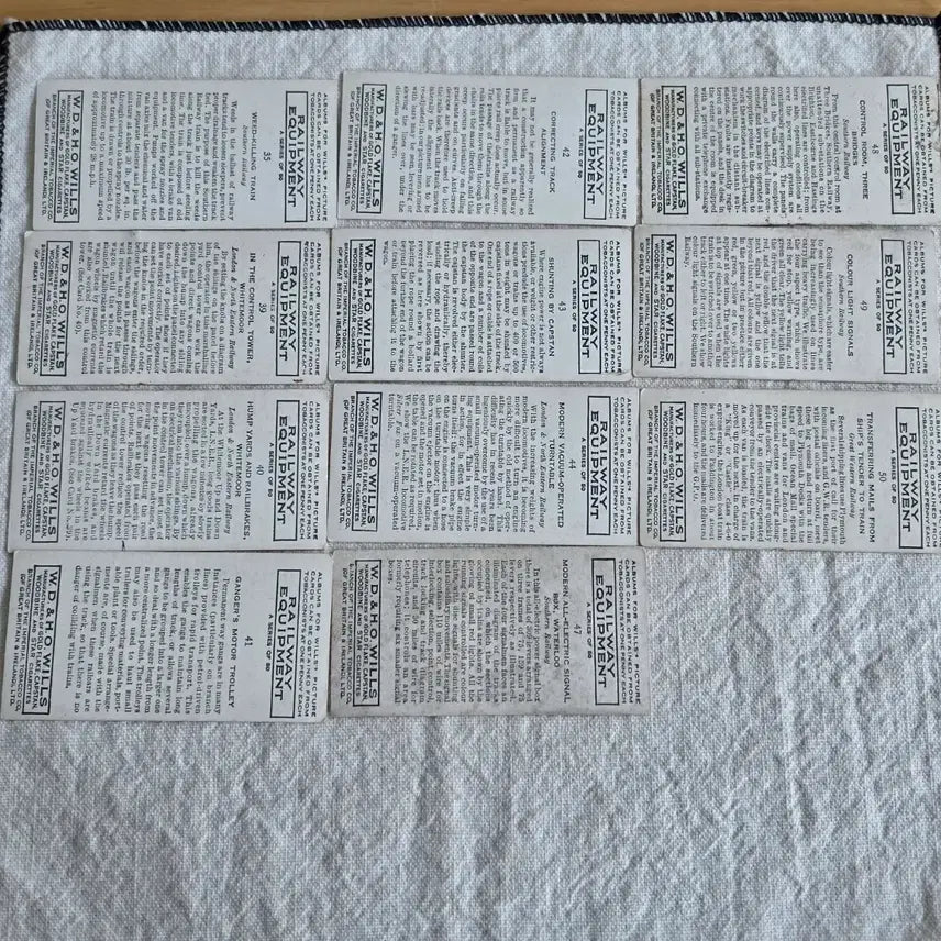 [BUNJANG] W.D. &amp; H.O. Wills Railway Equipment Vintage Card Set / 영국빈티지카드 유럽빈티지카드 기차 철도 열차 증기기관차