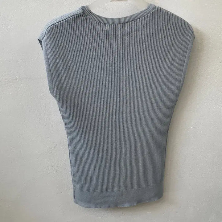 [BUNJANG] Layered Ribbed Knit Tank Top / 새상품 레이어드 골지 니트 캡소매 나시