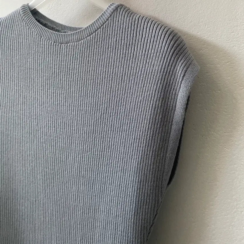 [BUNJANG] Layered Ribbed Knit Tank Top / 새상품 레이어드 골지 니트 캡소매 나시