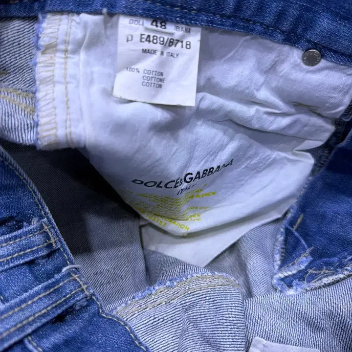 [BUNJANG] Dolce &amp; Gabbana Vintage Wash Straight Fit Denim Pants / 돌체앤가바나 지퍼 포인트 빈티지 워싱 스트레이트핏 데님팬츠 48