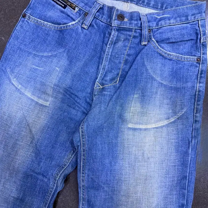[BUNJANG] Dolce &amp; Gabbana Vintage Wash Straight Fit Denim Pants / 돌체앤가바나 지퍼 포인트 빈티지 워싱 스트레이트핏 데님팬츠 48