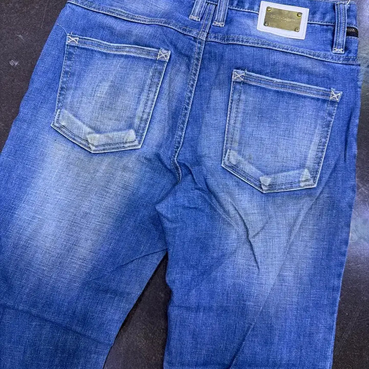 [BUNJANG] Dolce &amp; Gabbana Vintage Wash Straight Fit Denim Pants / 돌체앤가바나 지퍼 포인트 빈티지 워싱 스트레이트핏 데님팬츠 48