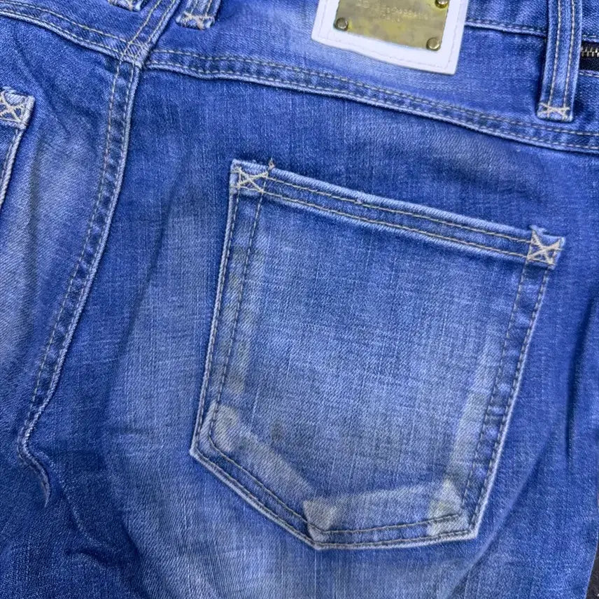 [BUNJANG] Dolce &amp; Gabbana Vintage Wash Straight Fit Denim Pants / 돌체앤가바나 지퍼 포인트 빈티지 워싱 스트레이트핏 데님팬츠 48