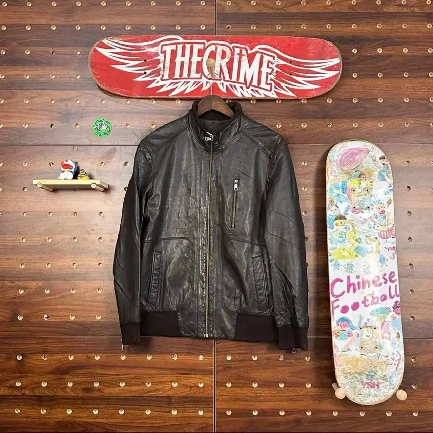 [BUNJANG] Vintage American Casual Retro Leather Jacket / 아메리칸 캐주얼 레트로 레더 자켓