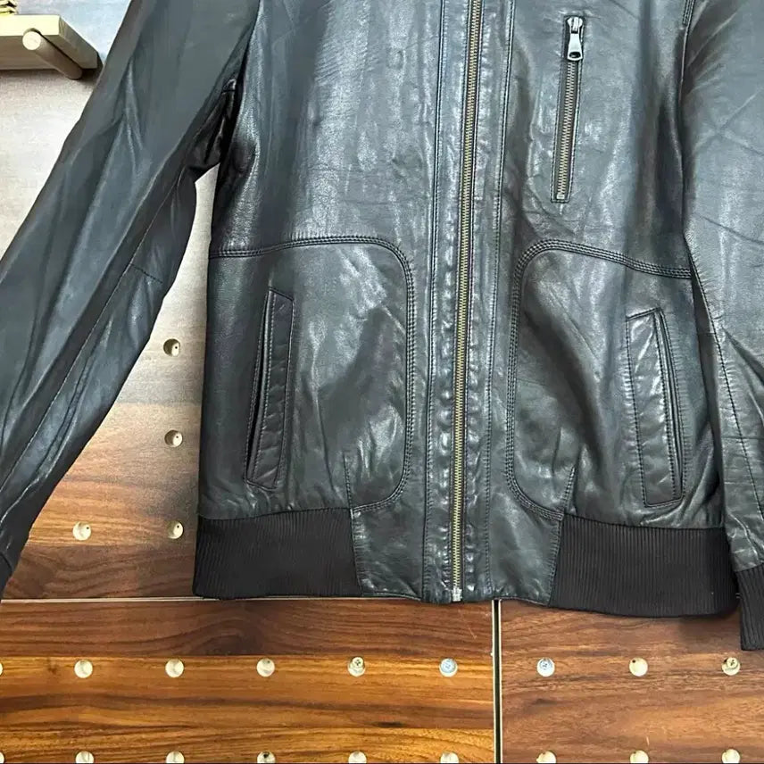 [BUNJANG] Vintage American Casual Retro Leather Jacket / 아메리칸 캐주얼 레트로 레더 자켓
