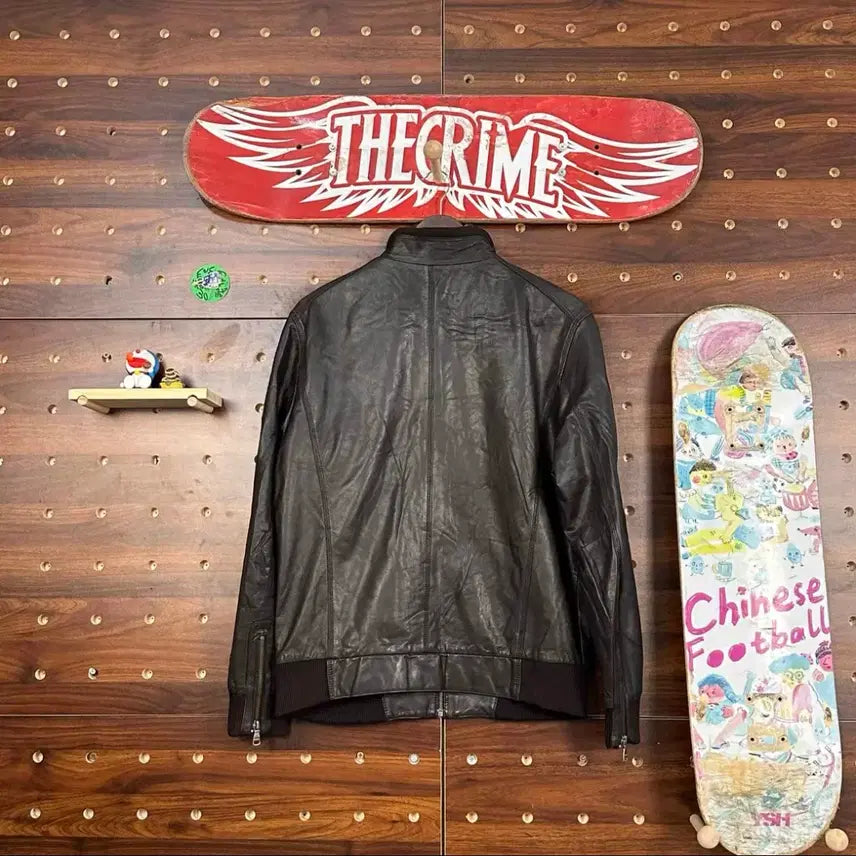 [BUNJANG] Vintage American Casual Retro Leather Jacket / 아메리칸 캐주얼 레트로 레더 자켓