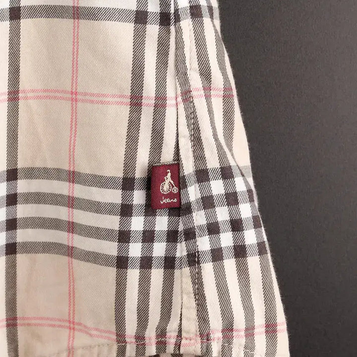 [BUNJANG] Beanpole Checkered Short Sleeve Shirt / 빈폴 반팔 체크셔츠