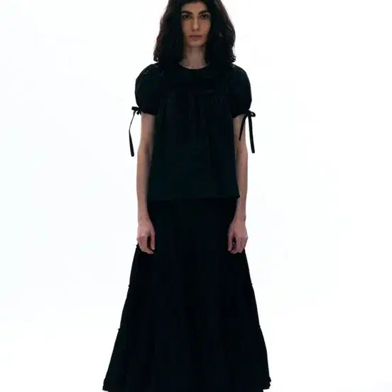 [BUNJANG] Partimento Women Open Back Ribbon Puff Blouse - New / 파르티멘토우먼 오픈 백 리본 퍼프 블라우스 OS (새상품)