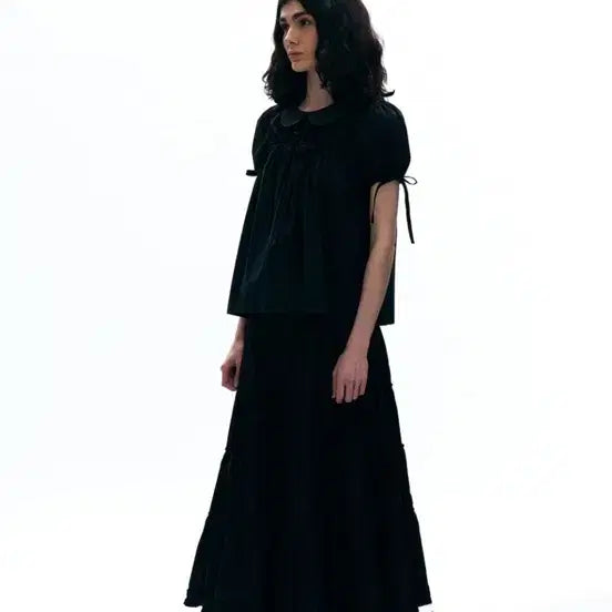 [BUNJANG] Partimento Women Open Back Ribbon Puff Blouse - New / 파르티멘토우먼 오픈 백 리본 퍼프 블라우스 OS (새상품)