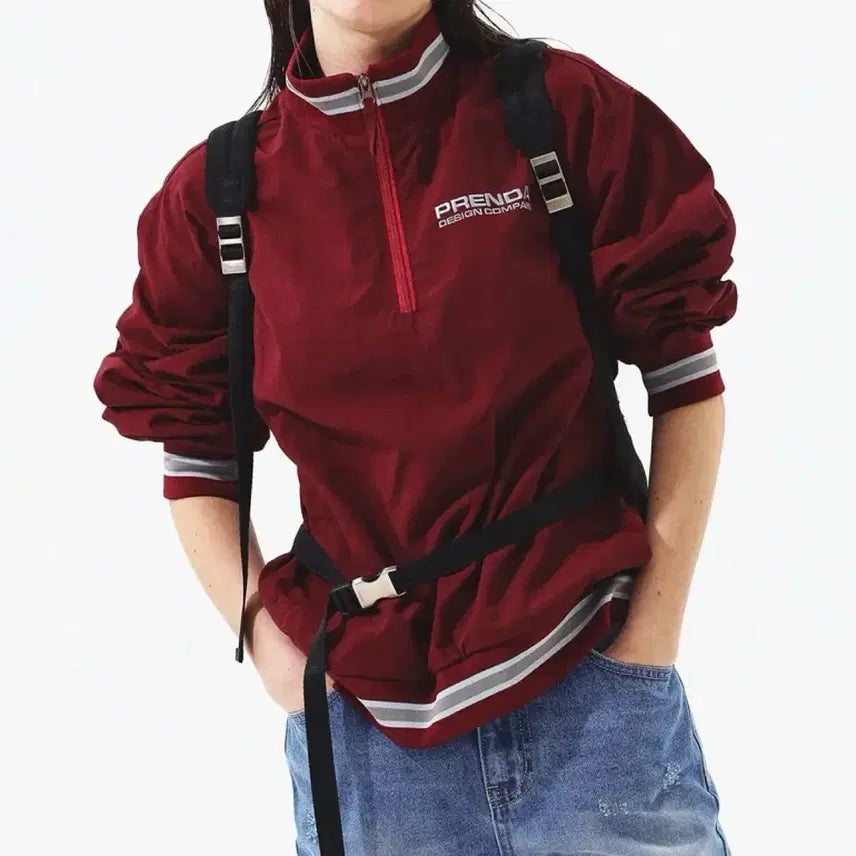 [BUNJANG] Freenda Nylon Anorak Burgundy / [옷장정리]프렌다 나일론 아노락 버건디