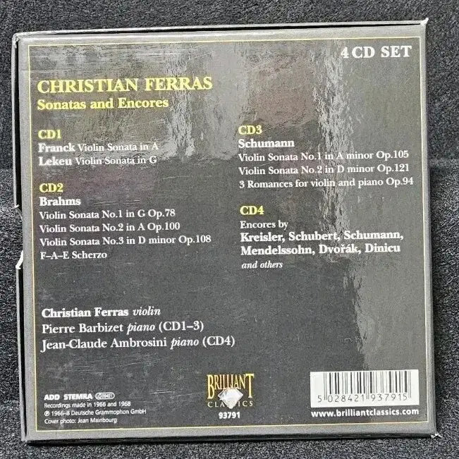 [BUNJANG] Christian Ferras Violin Sonatas 4CD Box Set / 크리스티앙 페라스 바이올린 소나타 4CD