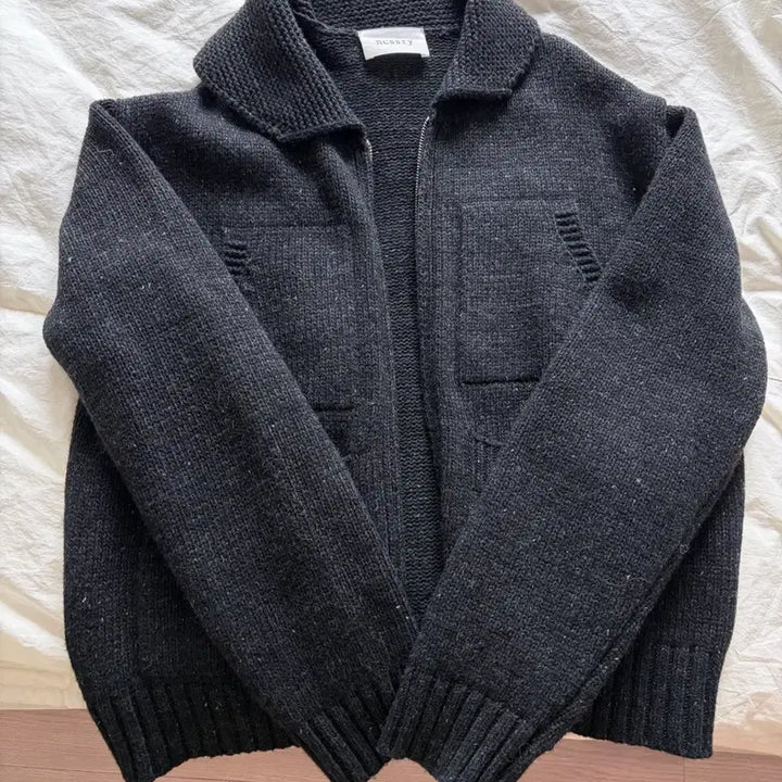 [BUNJANG] Necessary For Pocket Charcoal Cardigan / 네세서리 포포켓 가디건 차콜