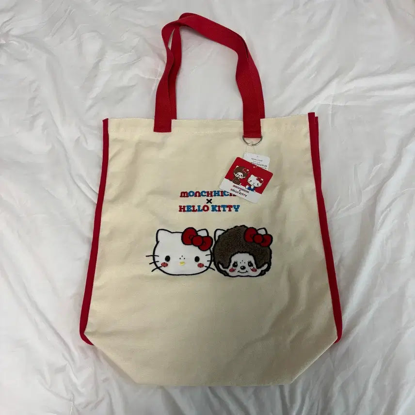 [BUNJANG] Monchhichi Hello Kitty Tote Bag / 몬치치 헬로키티 콜라보 토트백 가방 키티
