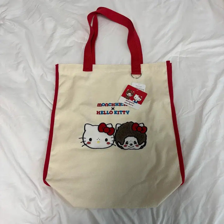 [BUNJANG] Monchhichi Hello Kitty Tote Bag / 몬치치 헬로키티 콜라보 토트백 가방 키티