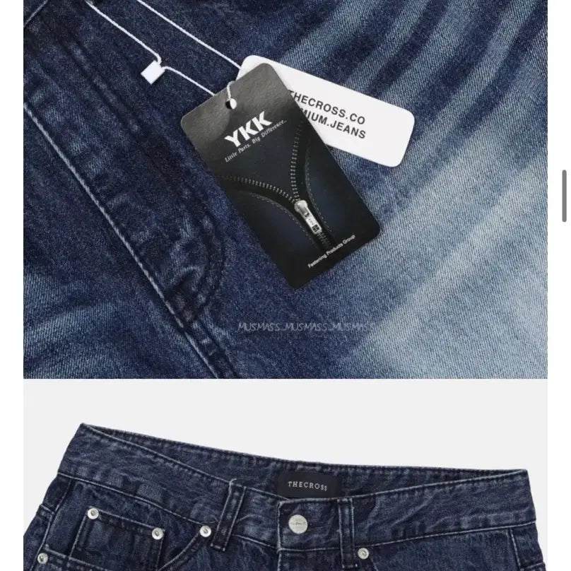 [BUNJANG] Thecross Curve Denim Wide Pants / Thecross 커브 데님 팬츠 와이드팬츠 (새상품)