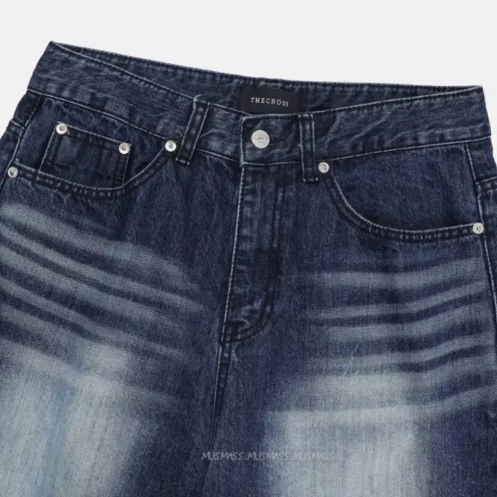 [BUNJANG] Thecross Curve Denim Wide Pants / Thecross 커브 데님 팬츠 와이드팬츠 (새상품)